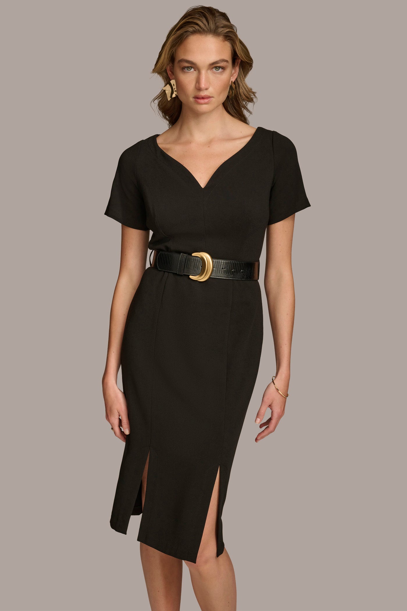 (image for) EXQUISITE CREPE V NECK WITH BELT